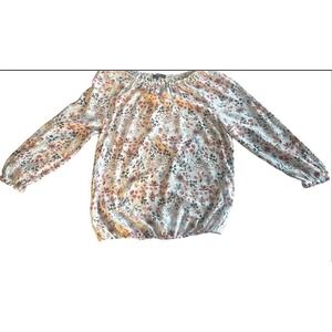 Bonita Floral Blouse Elastic Neckline Long Sleeve Viscose Women 36 US 6 Germany